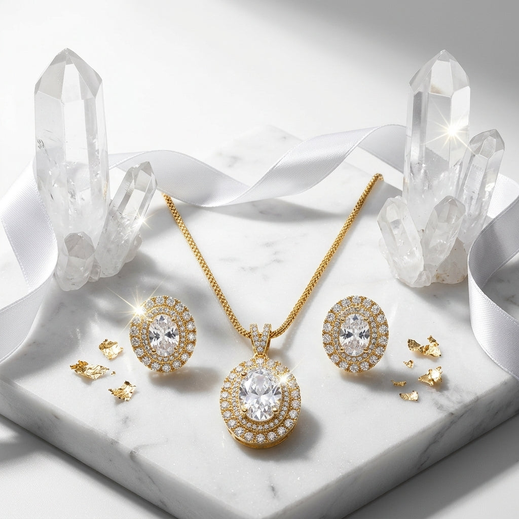 Shahi Diamond Pendant Set GLITZORA