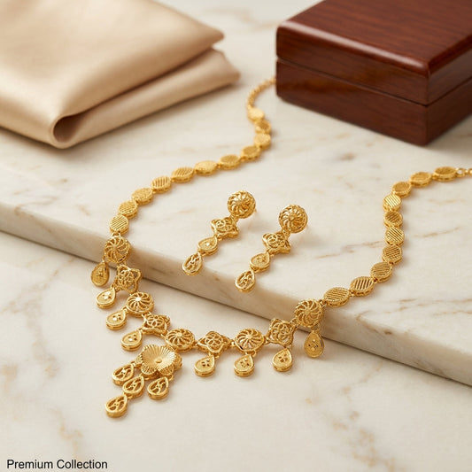 flower Turkish Gold plated Necklace GLITZORA