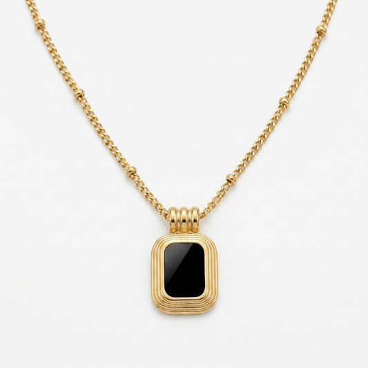 Royal Black Stone Pendant GLITZORA