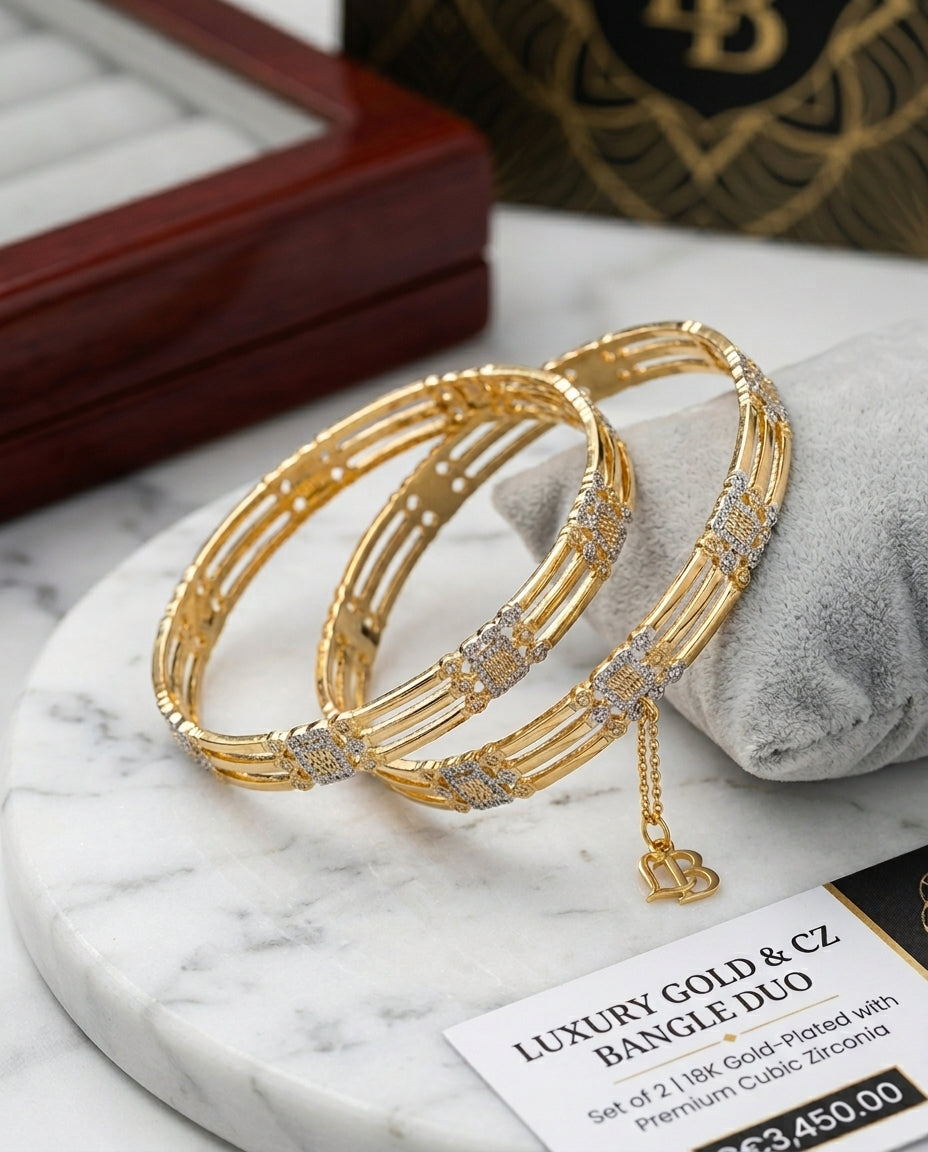 Anaya Bangles | 22kt gold plated GLITZORA