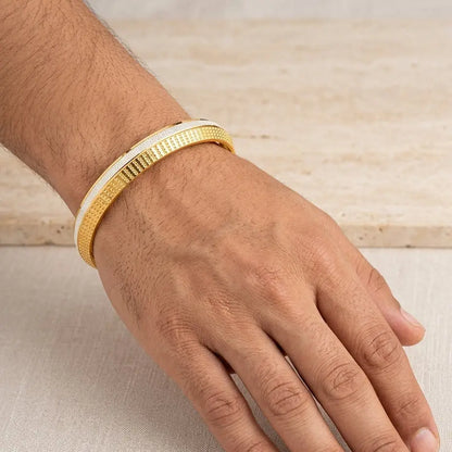Apex Double Tone Kada | 22kt Gold Plated GLITZORA