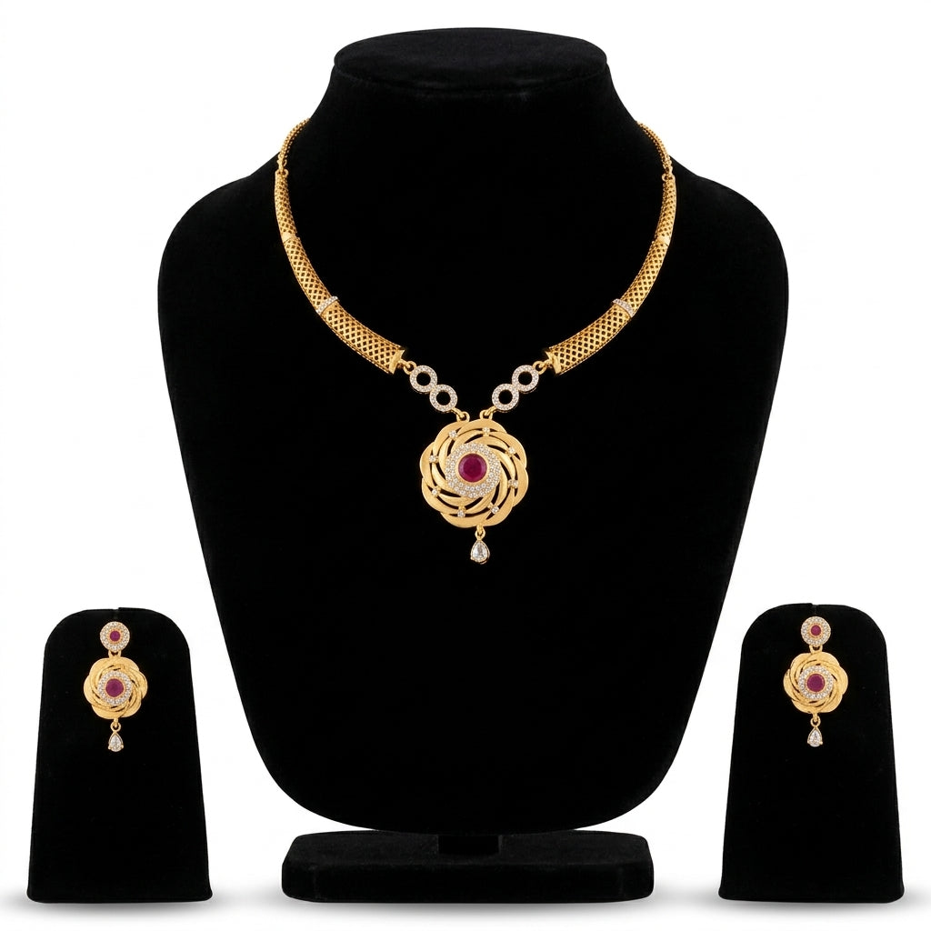 Apex Gold plated Necklace | 22kt gold plated GLITZORA