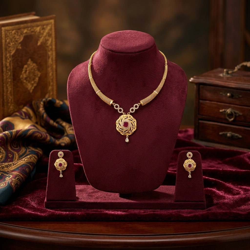 Apex Gold plated Necklace | 22kt gold plated GLITZORA