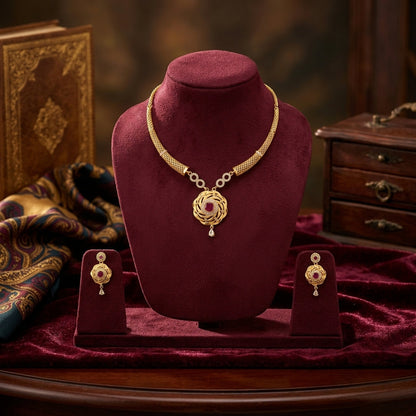 Apex Gold plated Necklace | 22kt gold plated GLITZORA