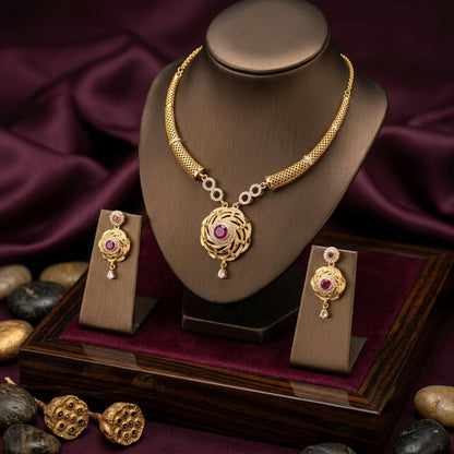 Apex Gold plated Necklace | 22kt gold plated GLITZORA
