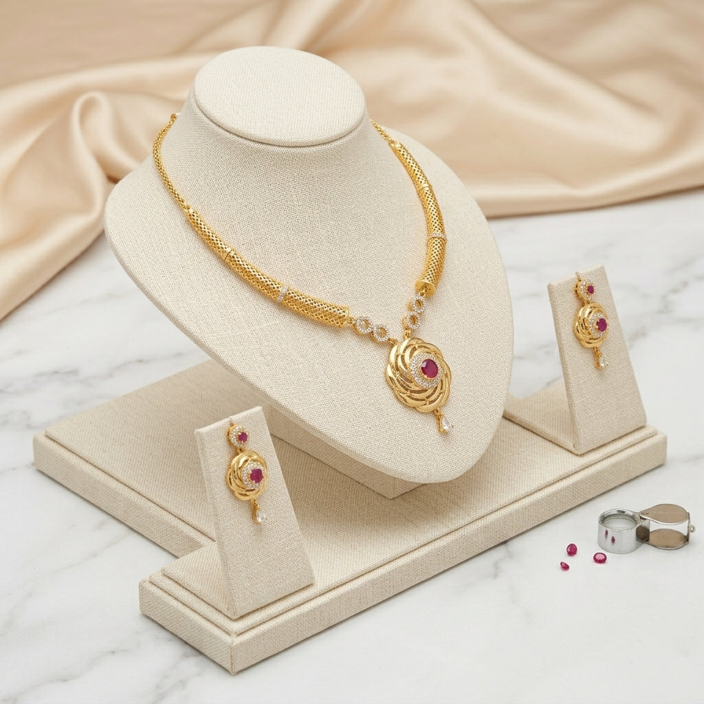 Apex Gold plated Necklace | 22kt gold plated GLITZORA
