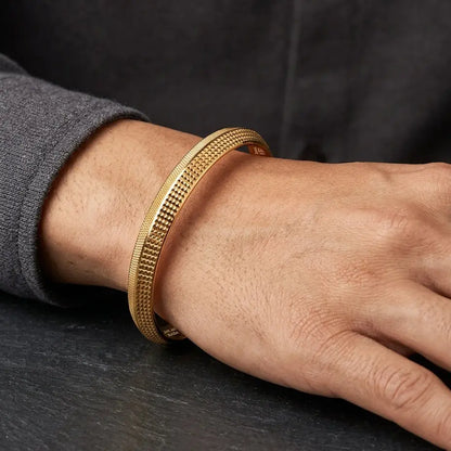 Apex Men's Gold Kada GLITZORA