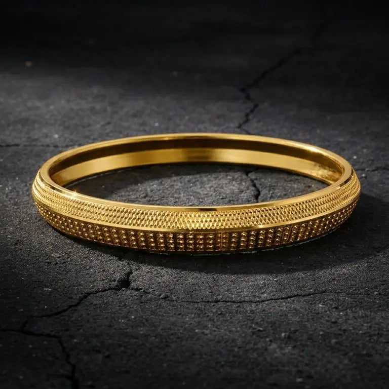 Apex Men's Gold Kada GLITZORA