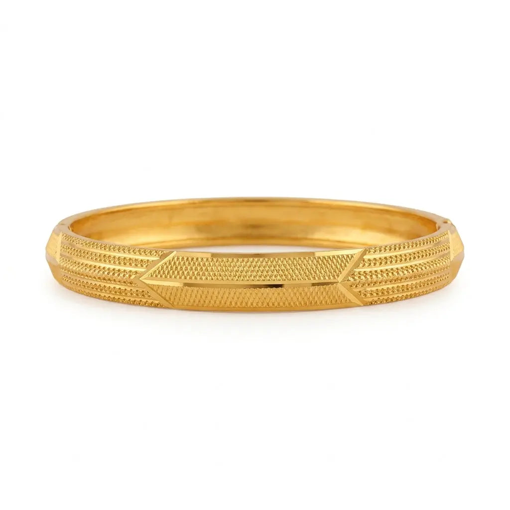 Arrow Men's Gold Kada | 22kt Gold plated GLITZORA