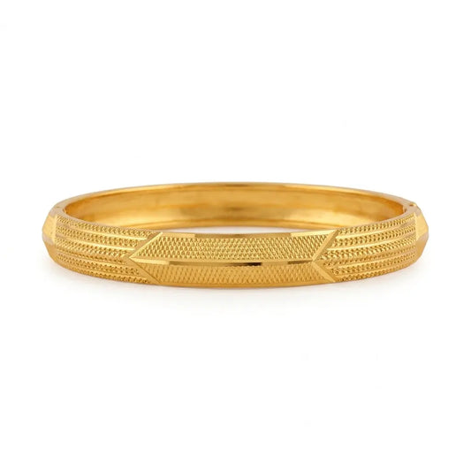 Arrow Men's Gold Kada | 22kt Gold plated GLITZORA