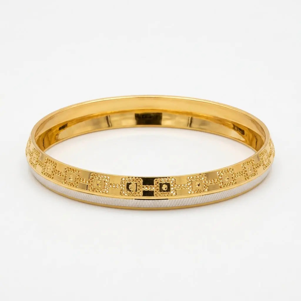 Auraband Men's Gold Kada | 22kt Gold plated Kada GLITZORA