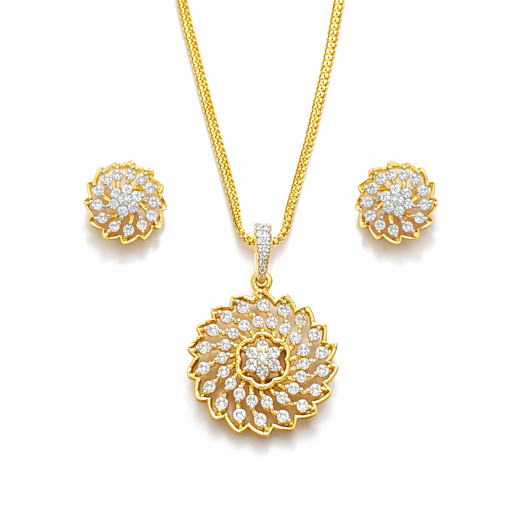 Round cut Necklace set