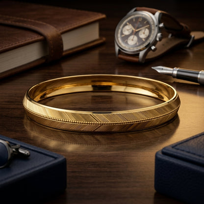 Classic Horizon Men's 22kt gold plated Kada GLITZORA