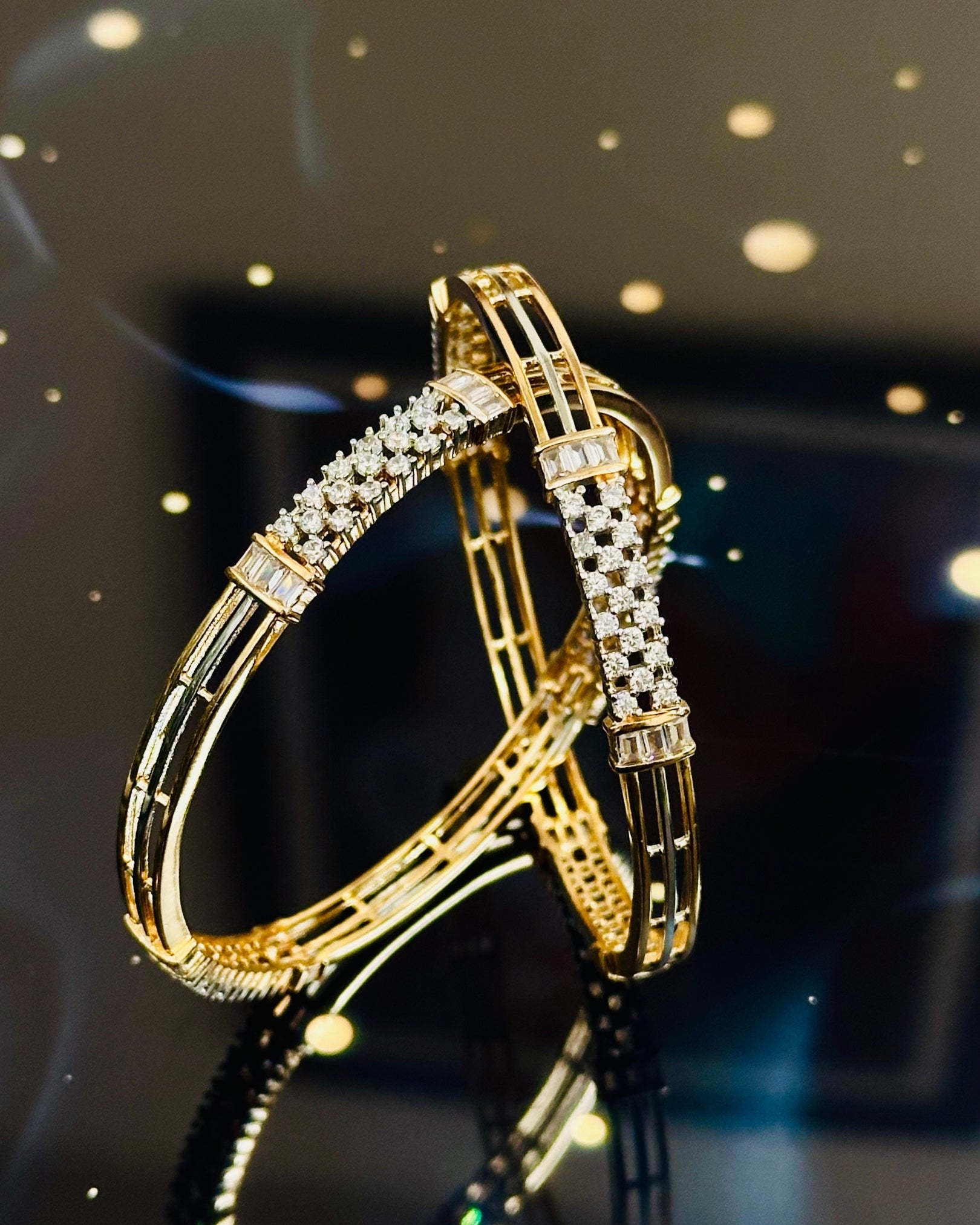 Crystal Touch Gold Bangle