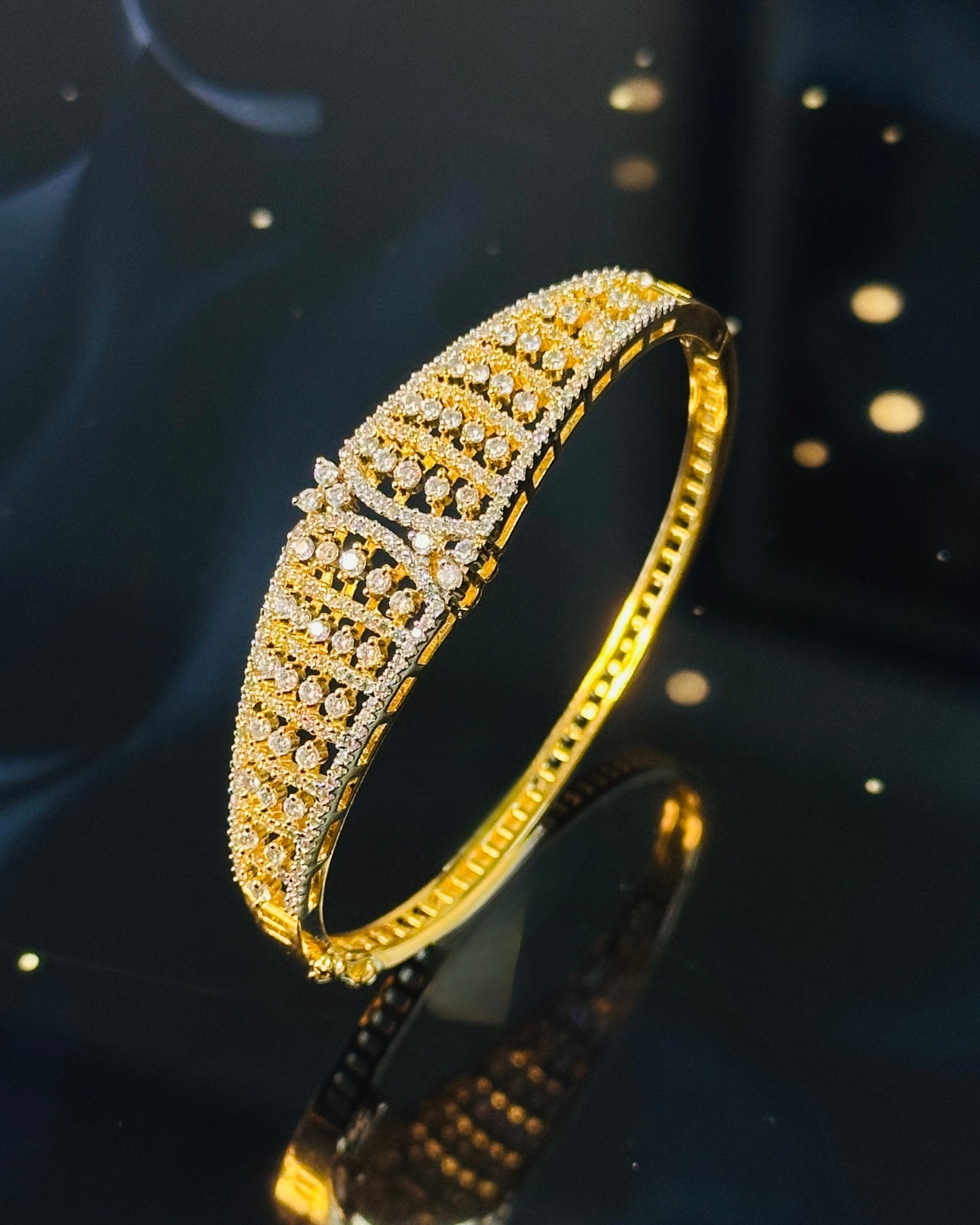 Diamond Mesh Charm Bracelet