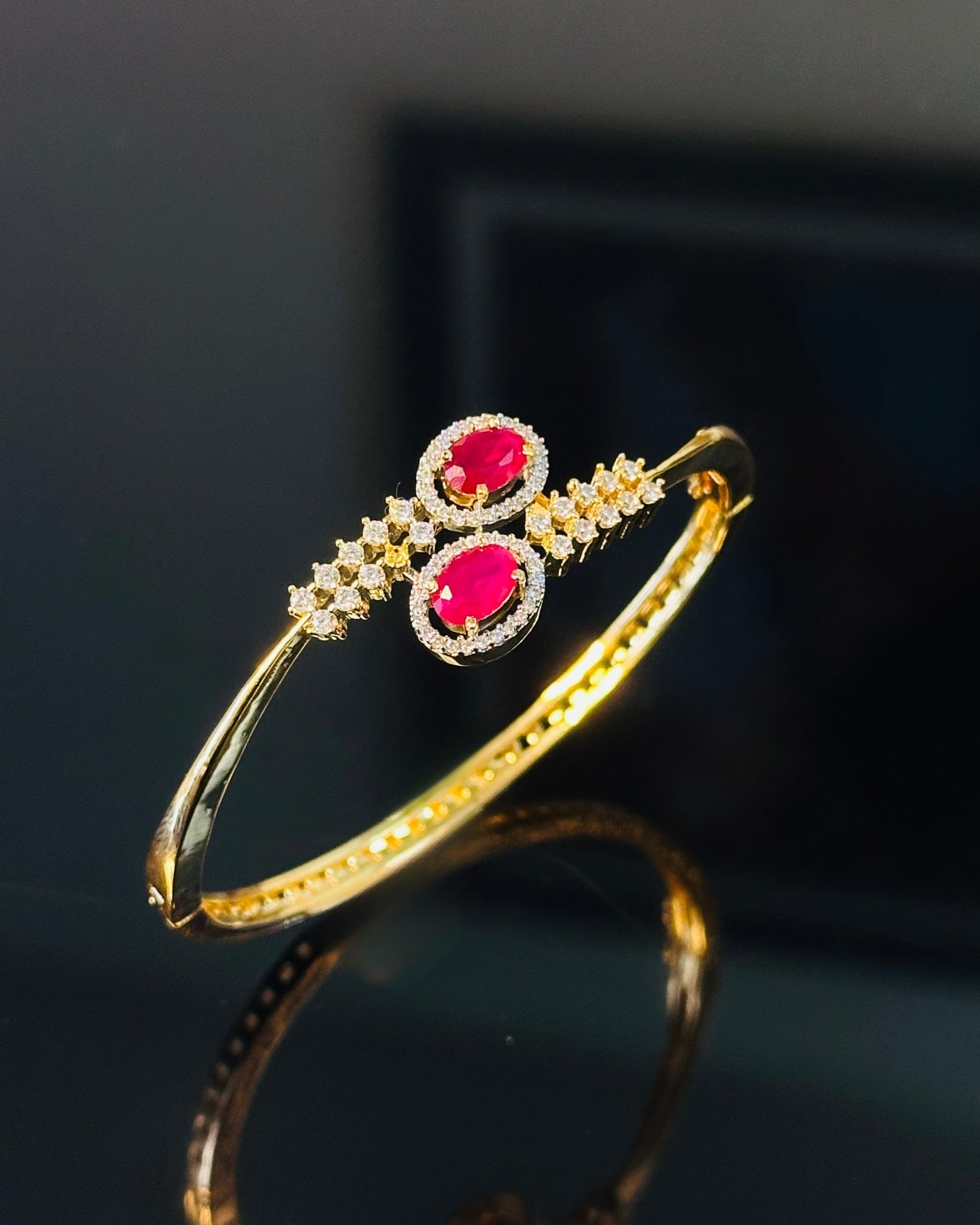 Double Charm Ruby Bracelet