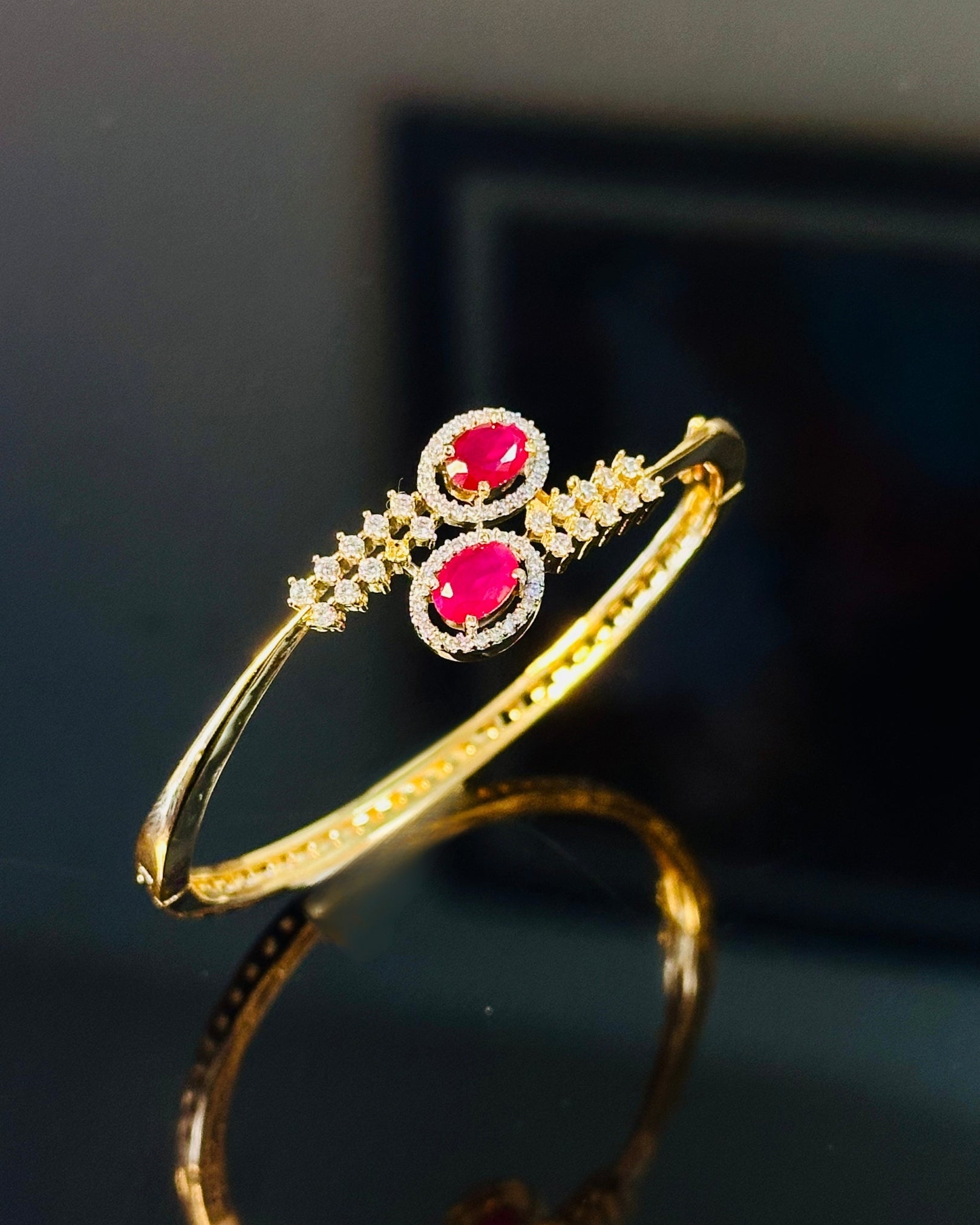 Double Charm Ruby Bracelet