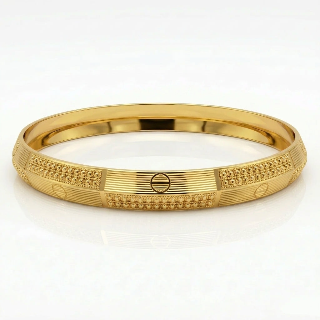 Dual dotted gold plated kada GLITZORA