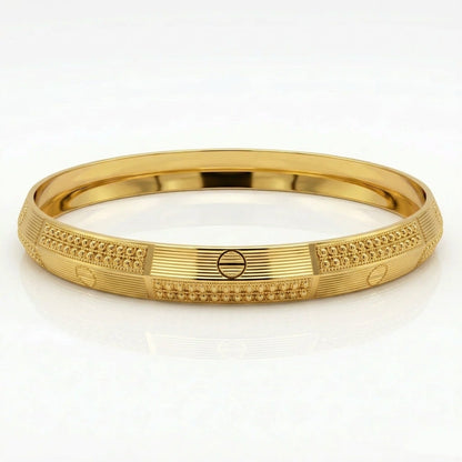 Dual dotted gold plated kada GLITZORA