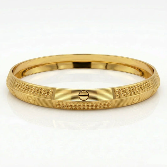 Dual dotted gold plated kada GLITZORA