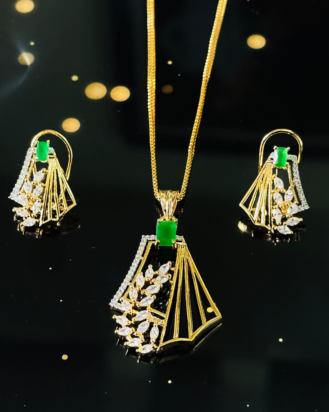 Elegant Green Charm Set