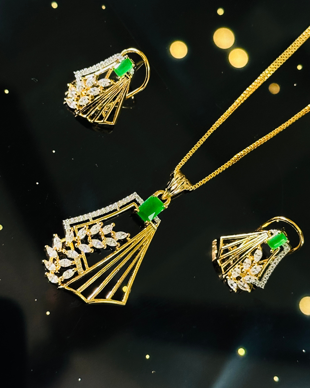 Elegant Green Charm Set