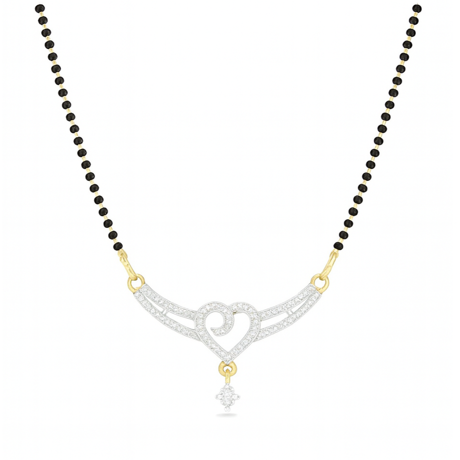 Necklace with black beads and a silver and gold clasp on a white background