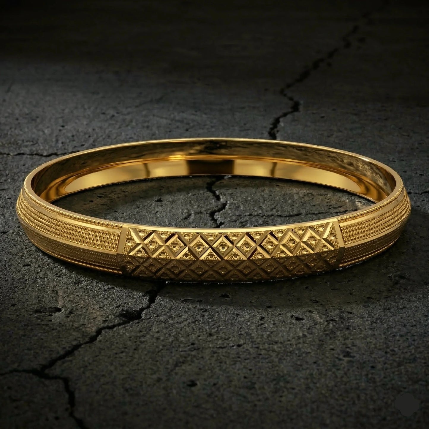 Matrix 22kt Gold plated mens Kada GLITZORA
