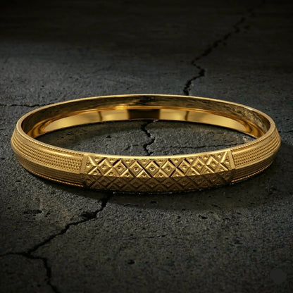 Matrix 22kt Gold plated mens Kada GLITZORA