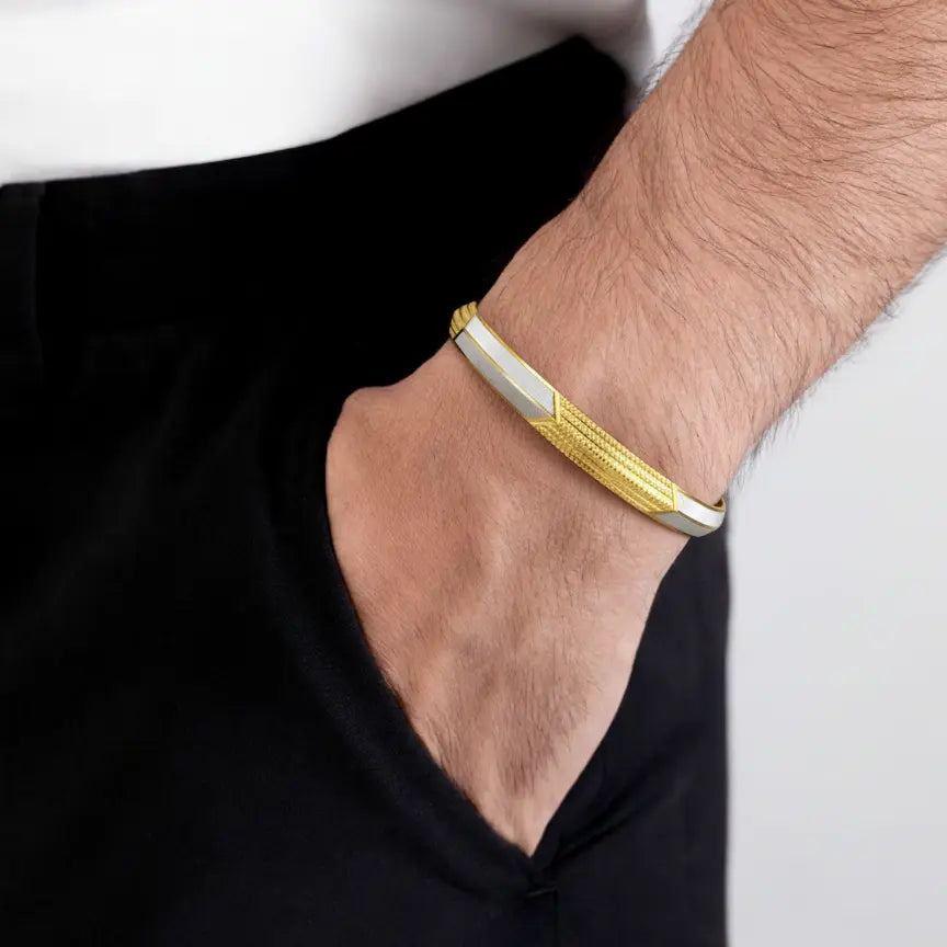 Arrow Men's Rodium Gold Kada GLITZORA