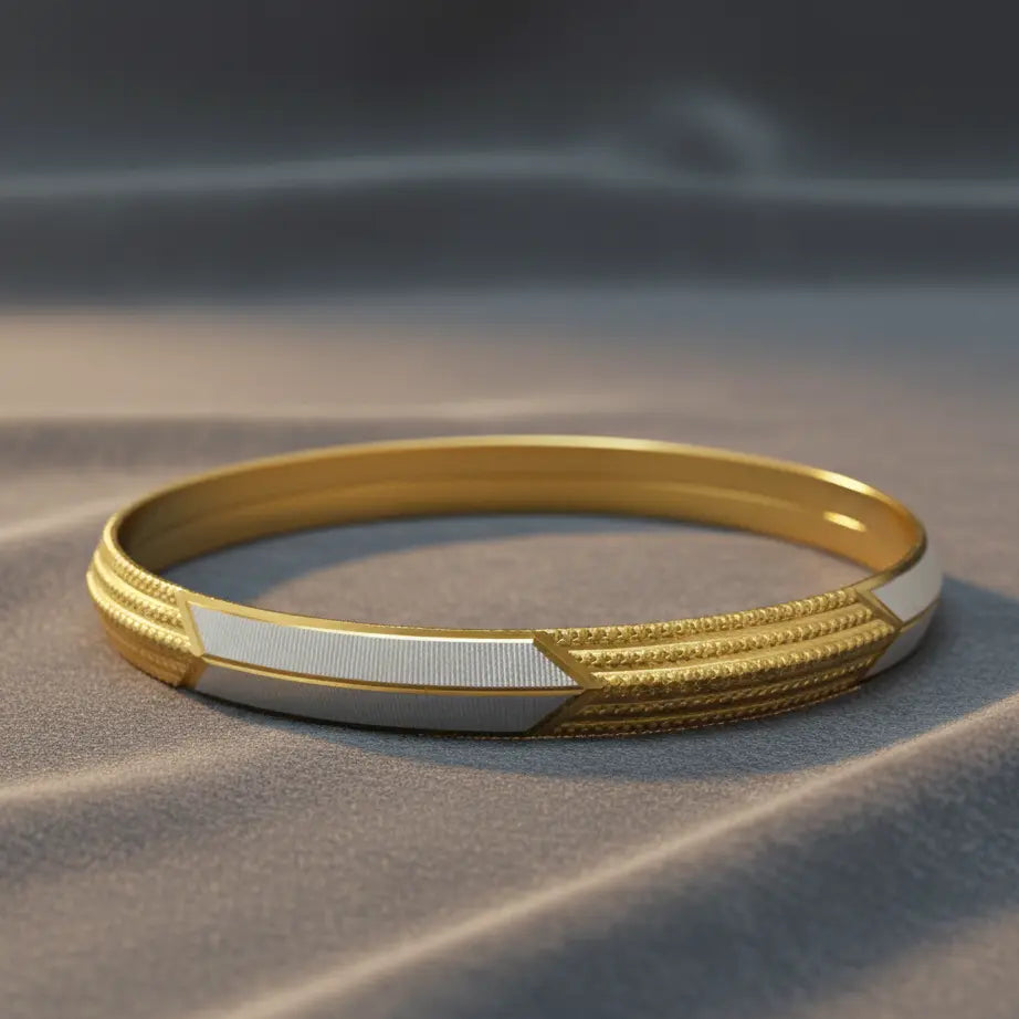 Arrow Men's Rodium Gold Kada GLITZORA