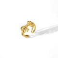 Gold-Plated Anti Tarnish Stainless Steel Bow Themed Adjustable Ring