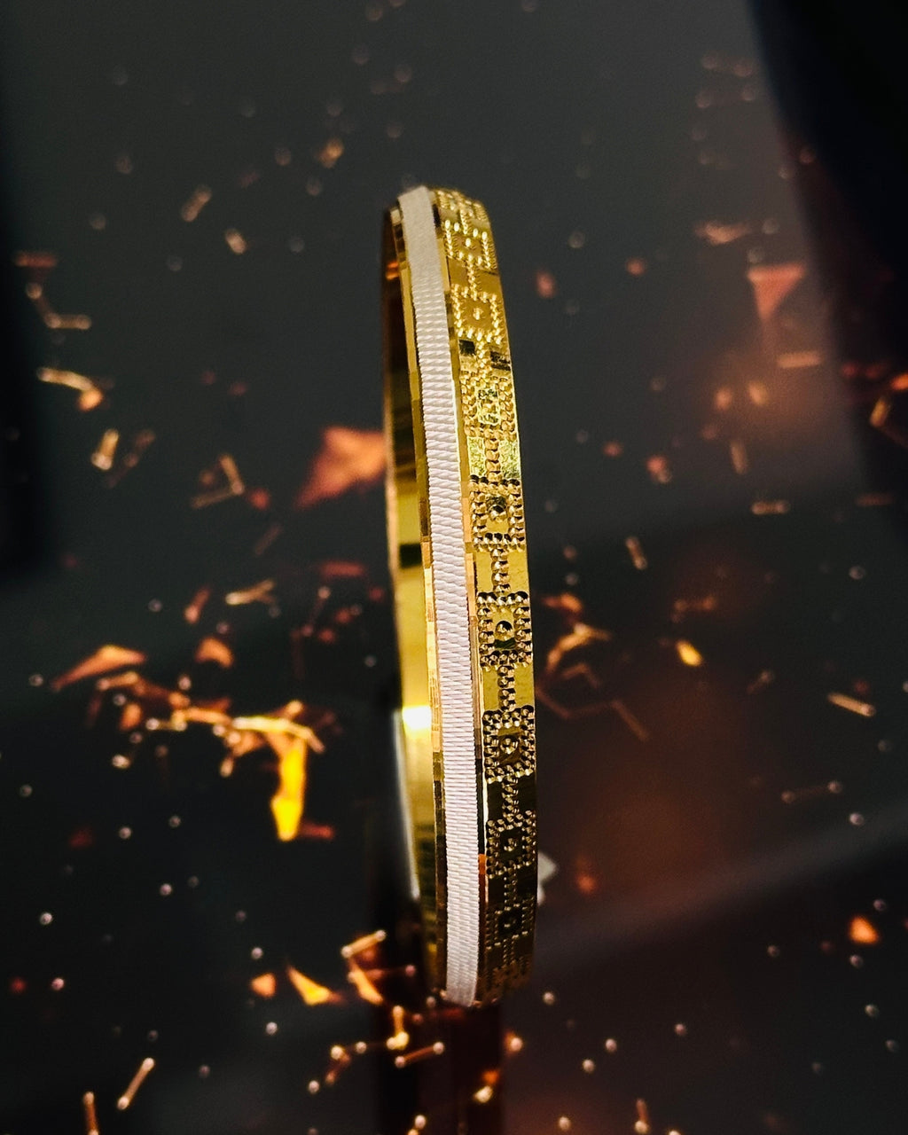 Gold Square Motif Kada