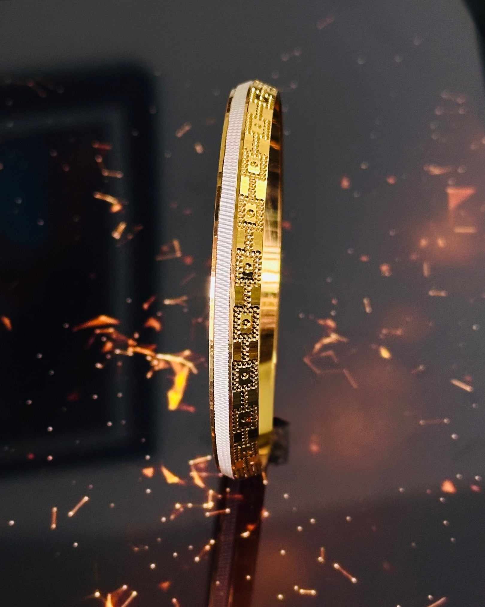 Gold Square Motif Kada