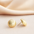 Gold Textured Ball Earrings