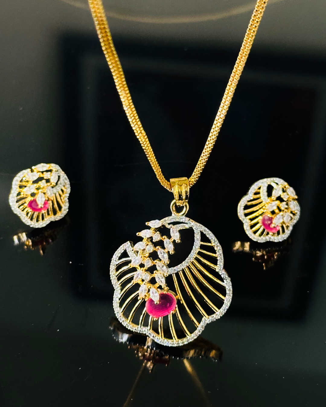 Golden Blossom Ruby Set