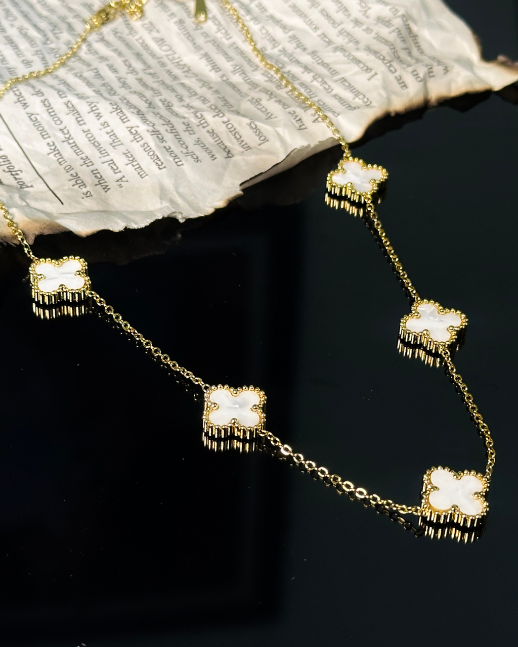 Gold plated clover pendant