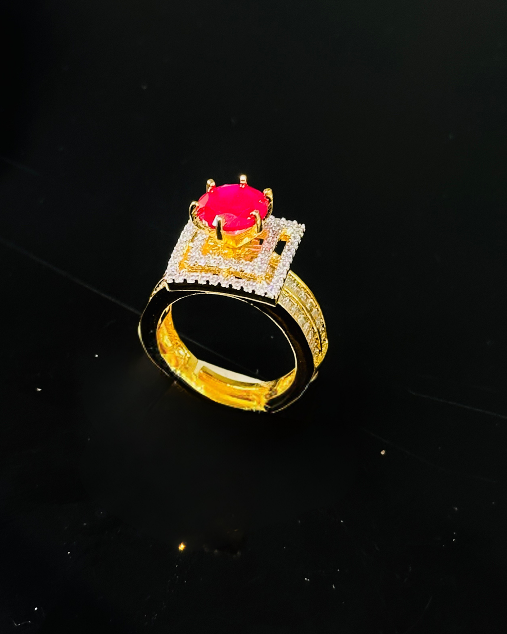 Halo Solitaire Gemstone Ring