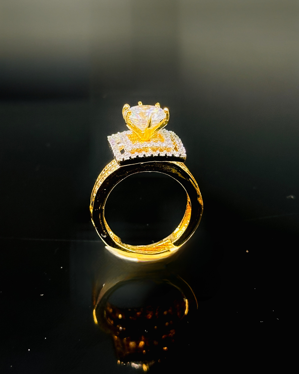 Halo Solitaire Gemstone Ring