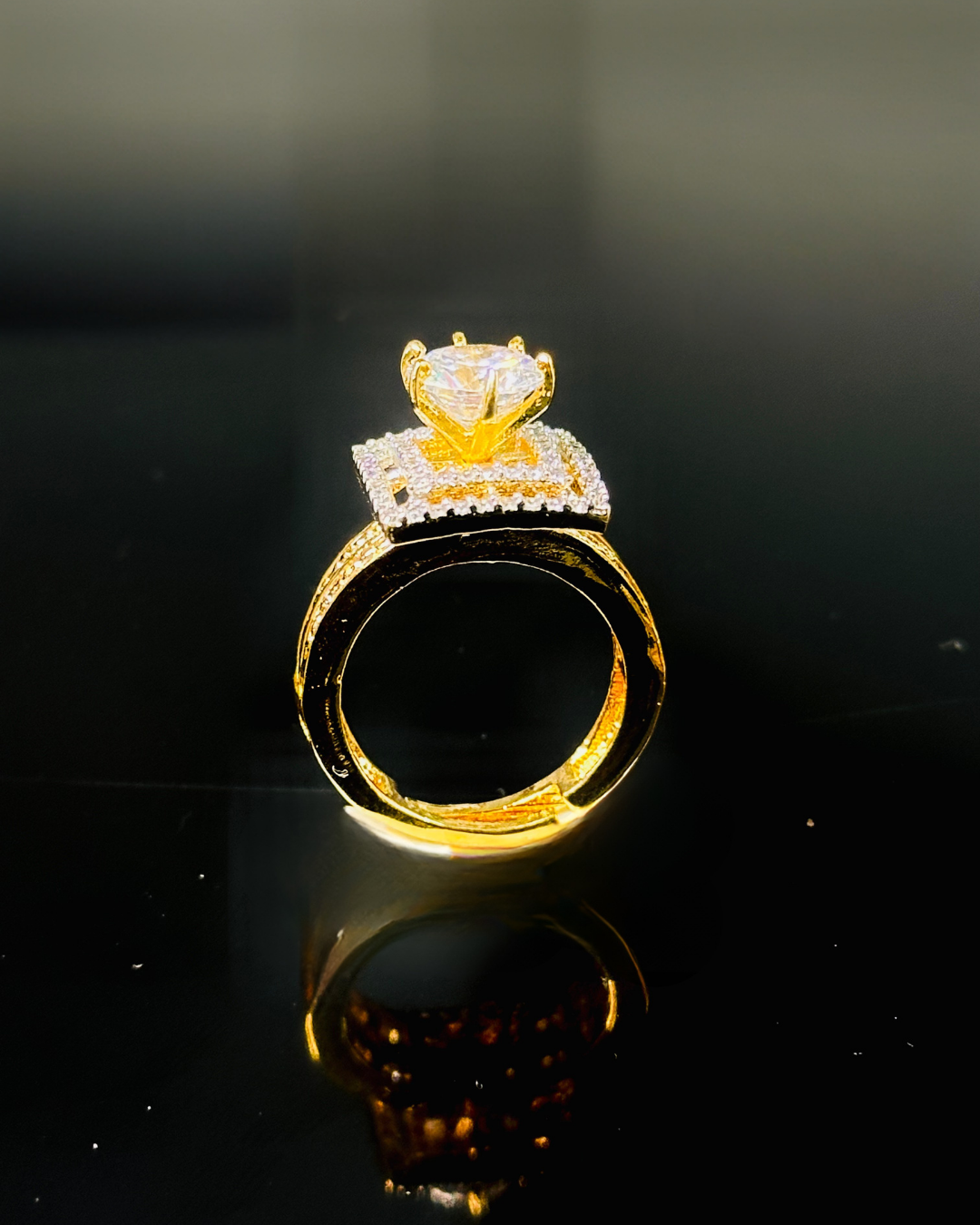 Halo Solitaire Gemstone Ring