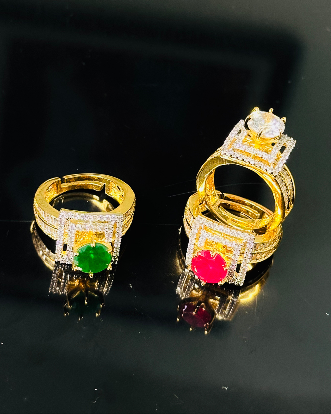 Halo Solitaire Gemstone Ring