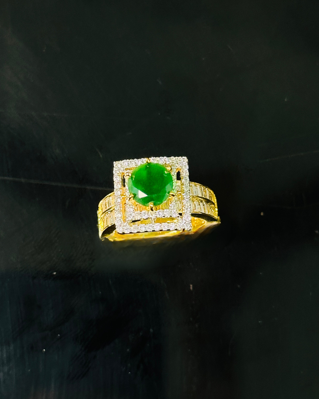 Halo Solitaire Gemstone Ring