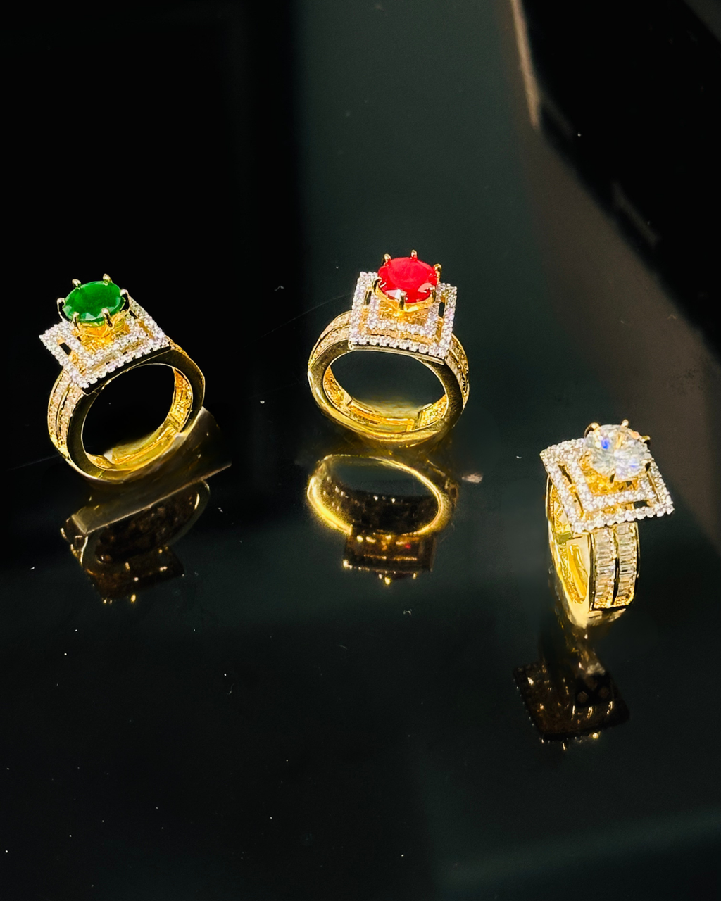 Halo Solitaire Gemstone Ring