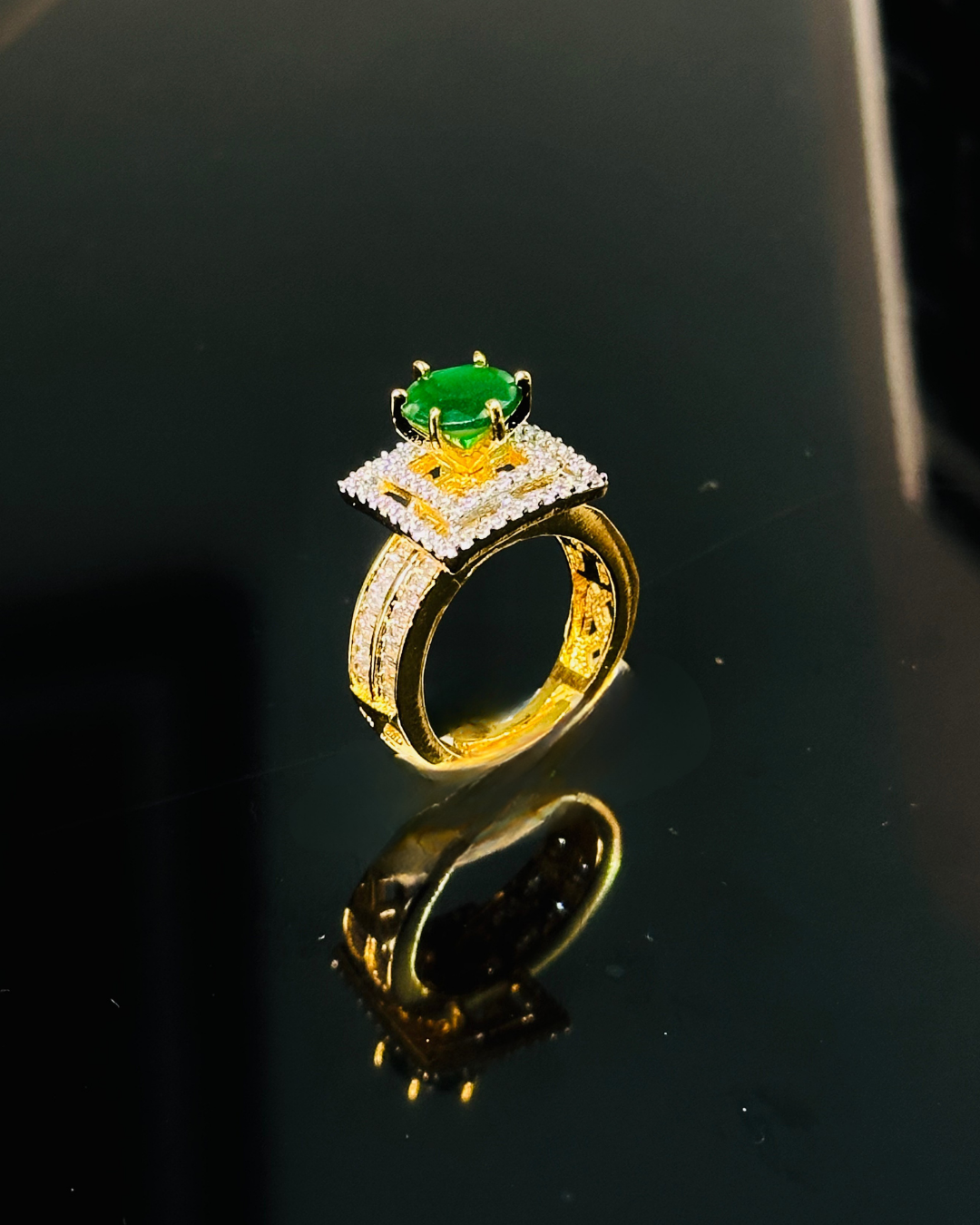 Halo Solitaire Gemstone Ring