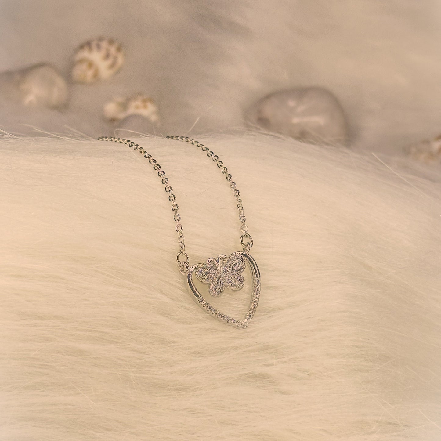 Silver plated heart pendant