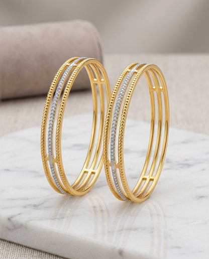 Lined Rodium Women's Bangles GLITZORA