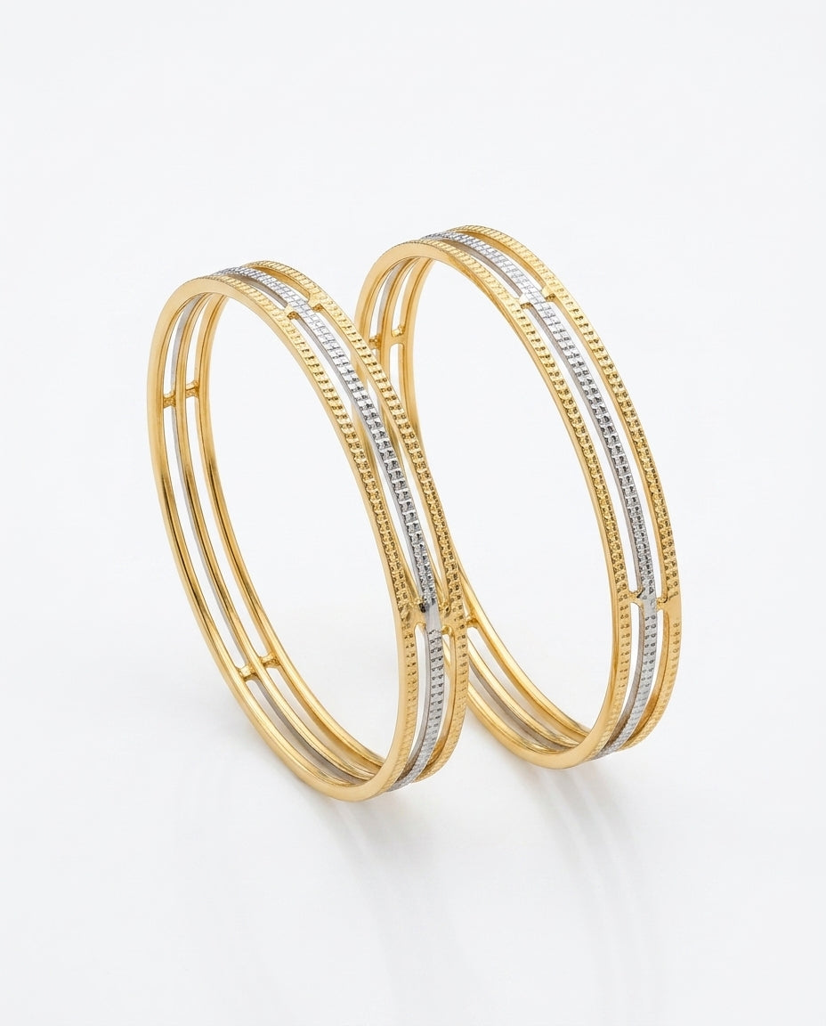 Lined Rodium Women's Bangles GLITZORA