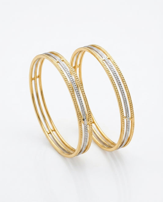 Lined Rodium Women's Bangles