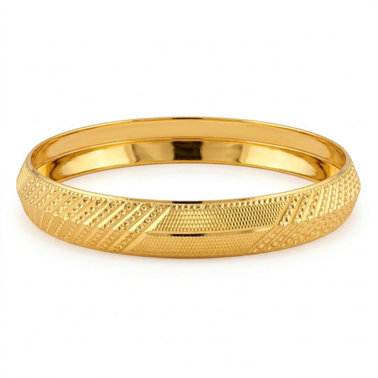 Matrix Lined Gold Kada | 22kt gold plated