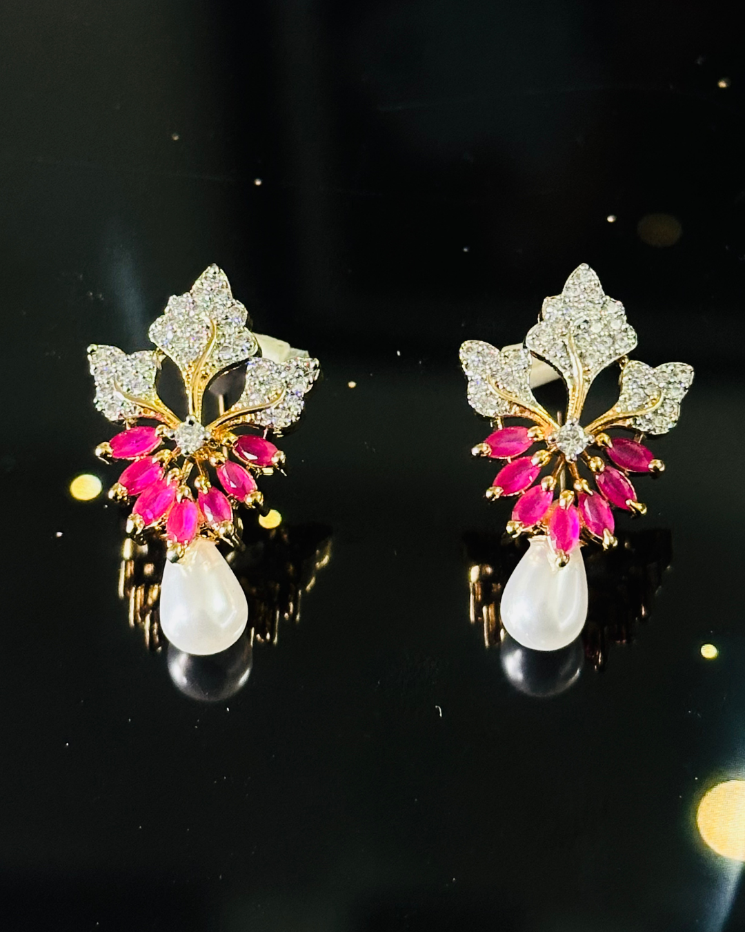 Pink Petal Pearl Drop set